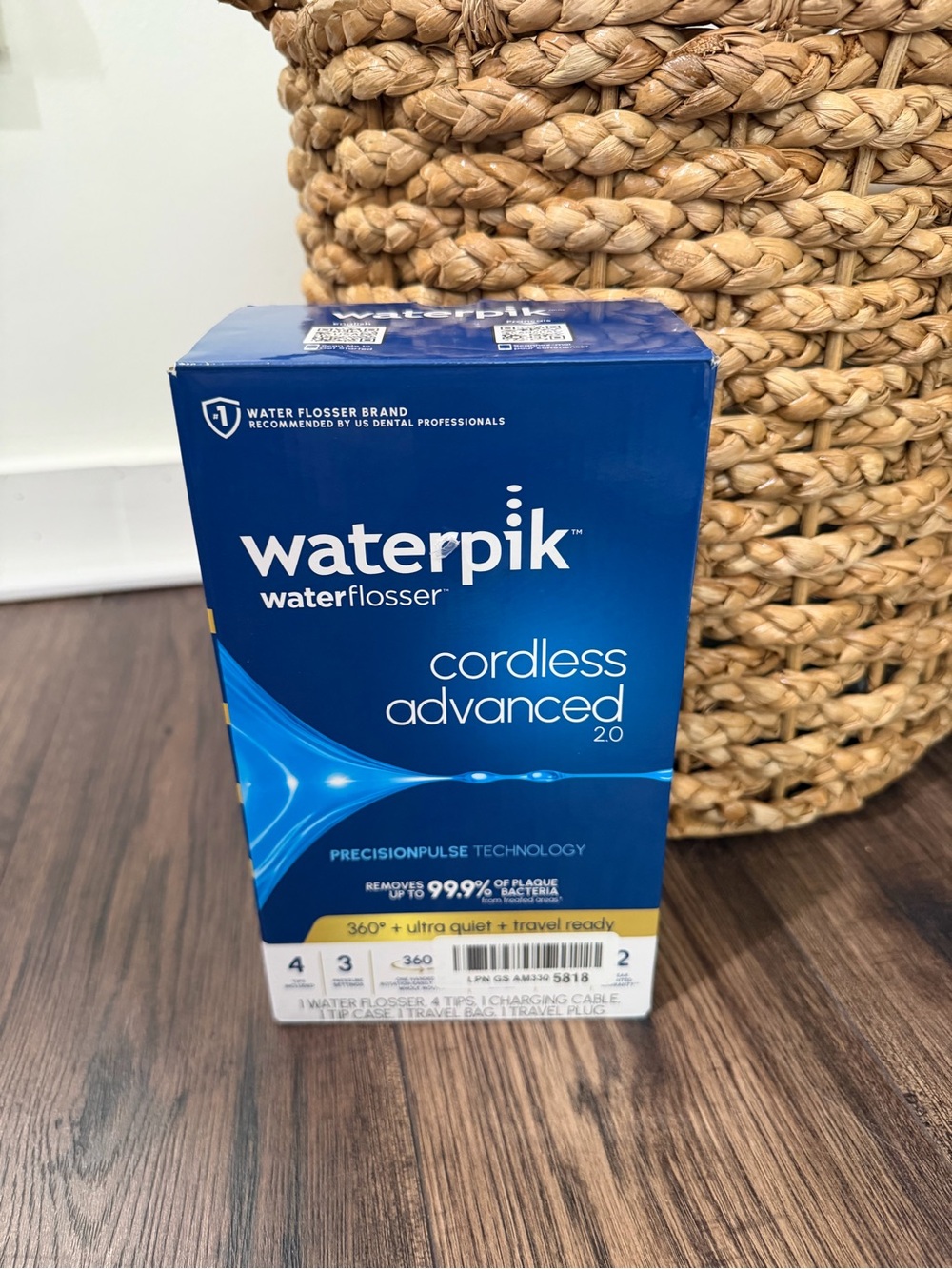 Waterpik Cordless Advanced 2.0 Water Flosser White 3 Settings w/ 4 Tips New